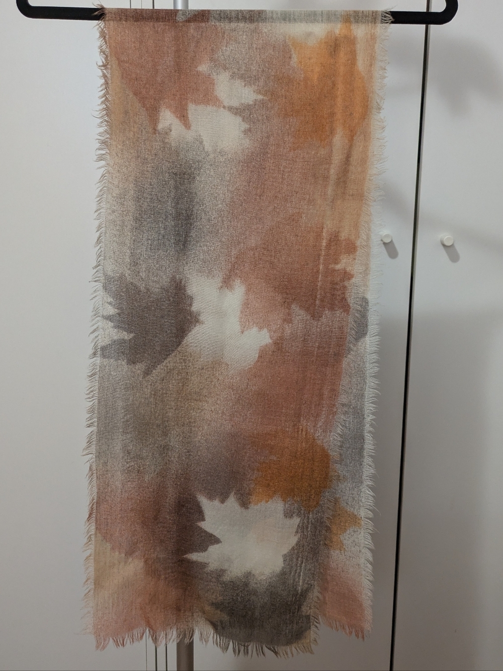 La Soierie Huo Quebec Handpained Silk Scarves- Maple Leaf